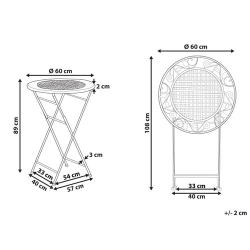 Table De Bar De Jardin Bivio 60 Cm 60 Cm Métal Vert Clair