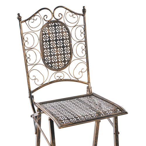 Lot De 2 Chaises De Bar De Jardin Bormio Pliant Métal Noir