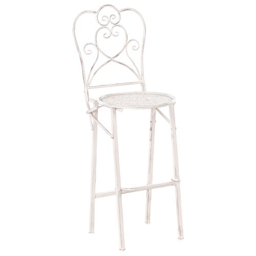 Lot De 2 Chaises De Bar De Jardin Trieste Pliant Métal Beige Clair