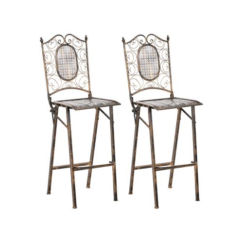 Ensemble Bar De Jardin Pliant Bormio Métal Noir