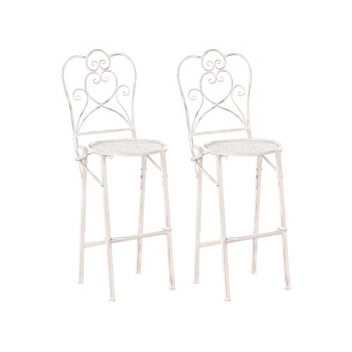 Ensemble Bar De Jardin Pliant Trieste Métal Beige Clair