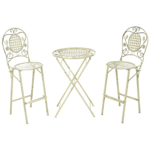 Ensemble Bar De Jardin Pliant Bivio Métal Vert Clair