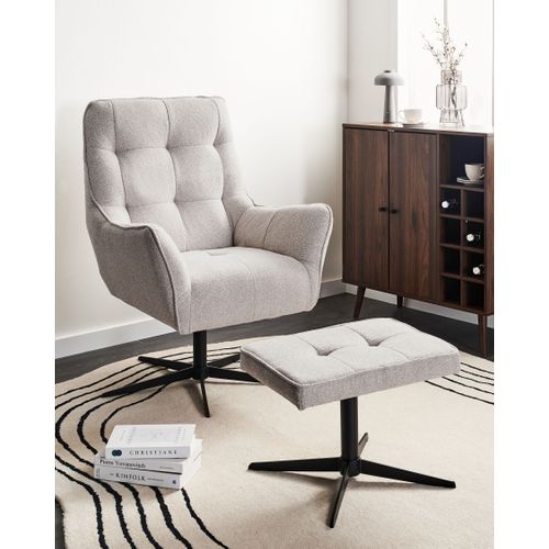 Fauteuil Pivotant Molle Ii Tissu Beige Clair