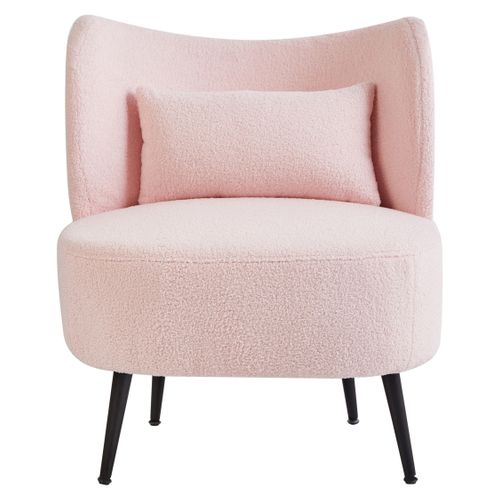 Fauteuil Otsby Bouclé Rose Pastel