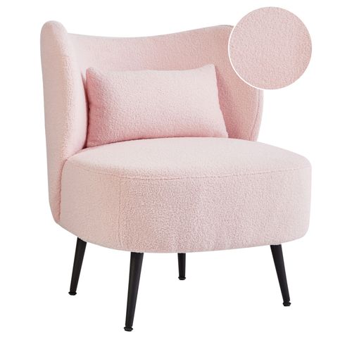 Fauteuil Otsby Bouclé Rose Pastel