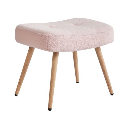Fauteuil à Oreilles Vejle Bouclé Rose Pastel