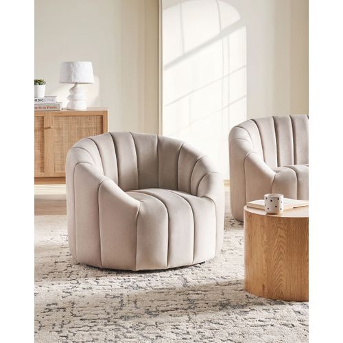 Fauteuil Malung Velours Beige