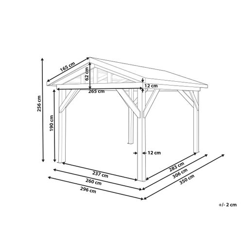 Tonnelle De Jardin Secchia Bois De Sapin 296 Cm 350 Cm Marron/gris