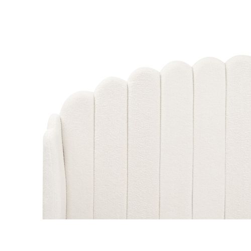 Lit Avec Sommier Bouclé Ambillou 180 X 200 Cm Blanc Cassé