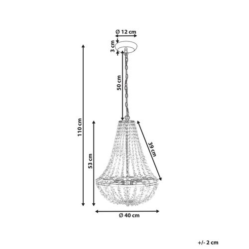 Lustre Diamante Métal Doré