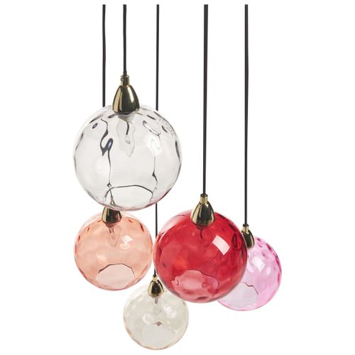 Lampe Suspension Pabellon Verre Rouge