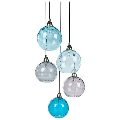 Lampe Suspension Pabellon Verre Bleu