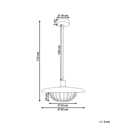 Lampe Suspension Tordillo Métal Doré