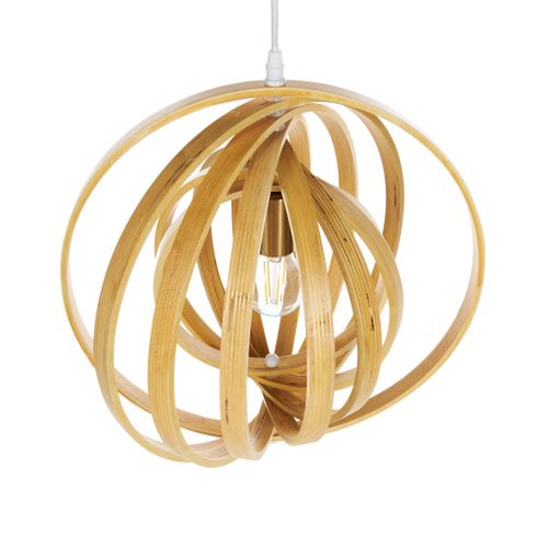 Lampe Suspension Murrell Bois De Peuplier Marron Clair