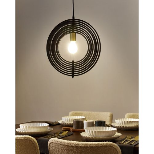 Lampe Suspension Murrell Bois De Peuplier Noir