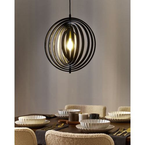 Lampe Suspension Murrell Bois De Peuplier Noir