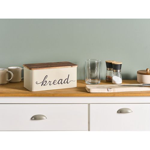 Boîte à Pain Gourmandise Métal Beige