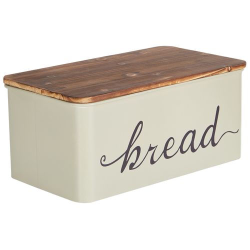 Boîte à Pain Gourmandise Métal Beige