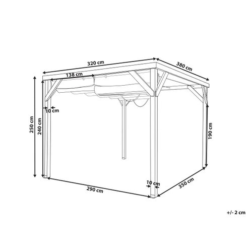 Tonnelle De Jardin Villarosa Bois De Sapin 320 Cm 380 Cm Marron/beige