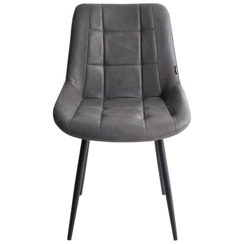 Lot De 2 Chaises De Salle à Manger Melrose Cuir Pu Gris