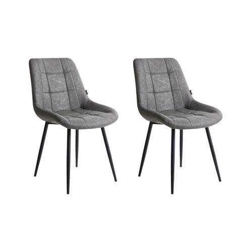 Lot De 2 Chaises De Salle à Manger Melrose Cuir Pu Gris