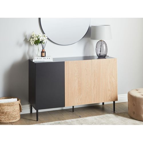 Commode 3 Portes Blythe Frêne Naturel Noir