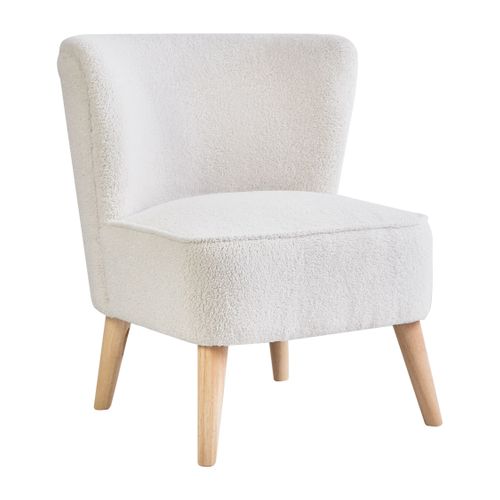 Fauteuil Alven Bouclé Blanc Cassé