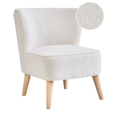 Fauteuil Alven Bouclé Blanc Cassé