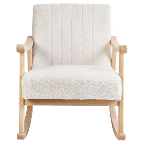 Fauteuil à Bascule Leknes Bouclé Blanc Cassé