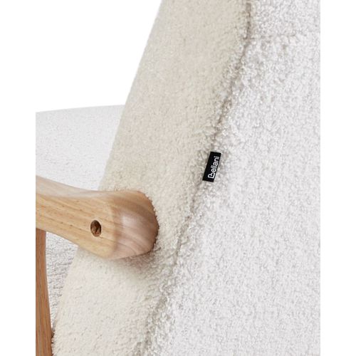 Fauteuil à Bascule Leknes Bouclé Blanc Cassé