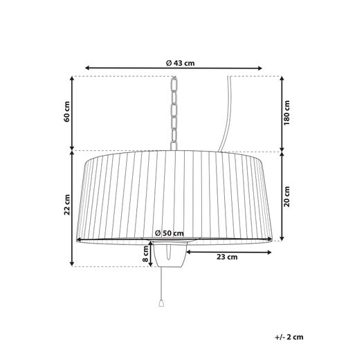 Chauffage De Terrasse Infrarouge Suspendu Ascea 1500 W Gris Clair