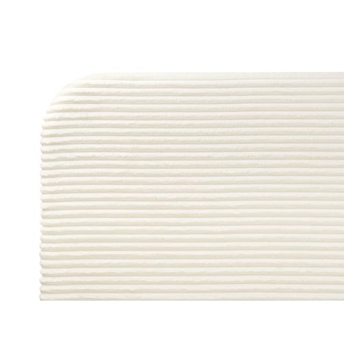 Lit Avec Sommier Velours Côtelé Flayat 140 X 200 Cm Blanc Cassé