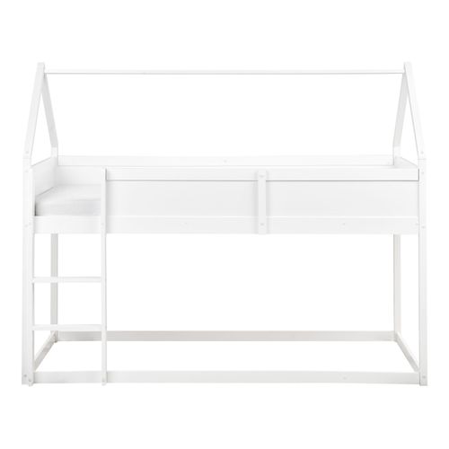 Lit à Mit-hauteur Maison Bois De Pin Dienne 90 X 200 Cm Blanc