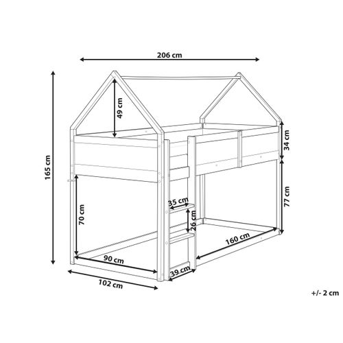 Lit à Mit-hauteur Maison Bois De Pin Dienne 90 X 200 Cm Blanc