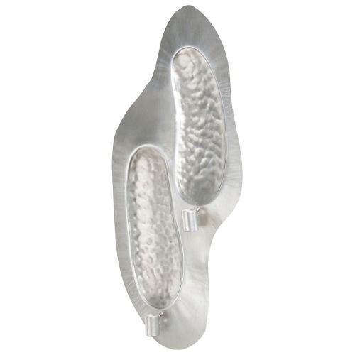 Bougeoir Mural Peniche Métal 60 Cm Argenté