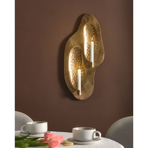 Bougeoir Mural Peniche Métal 60 Cm Doré