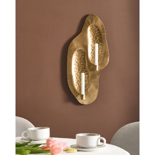 Bougeoir Mural Peniche Métal 60 Cm Doré