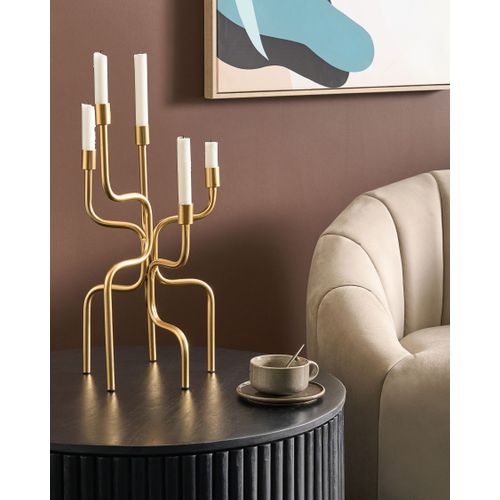 Bougeoir Porrtela Métal 50 Cm Doré