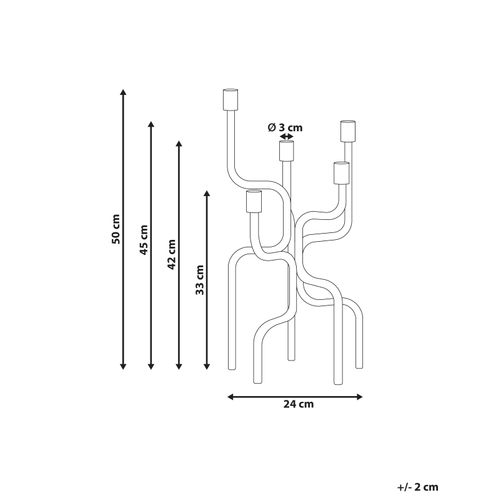 Bougeoir Porrtela Métal 50 Cm Doré