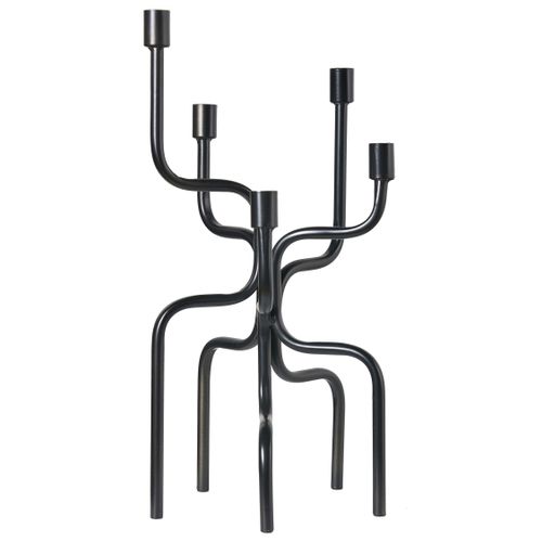 Bougeoir Porrtela Métal 50 Cm Noir