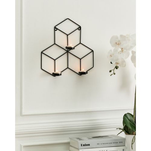 Bougeoir Mural Tarouca Métal 31 Cm Noir