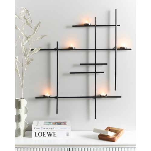 Bougeoir Mural Porto 74 Cm Noir