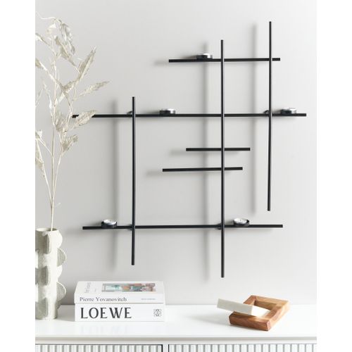 Bougeoir Mural Porto 74 Cm Noir