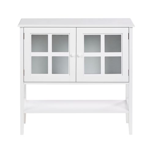 Buffet Avec Vitrine En Verre Avec Étagère Inlet 80 Cm Blanc