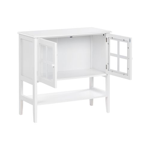 Buffet Avec Vitrine En Verre Avec Étagère Inlet 80 Cm Blanc