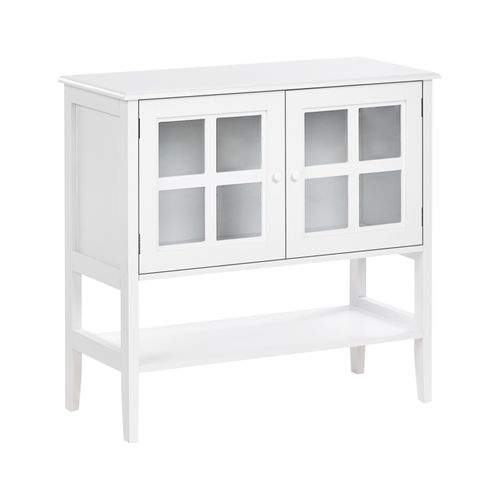 Buffet Avec Vitrine En Verre Avec Étagère Inlet 80 Cm Blanc