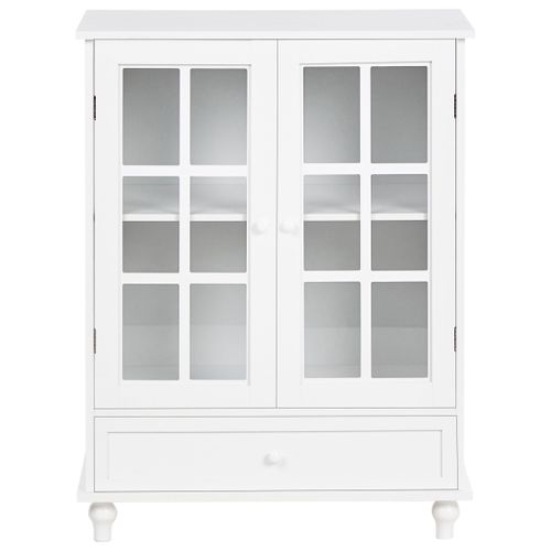 Buffet Avec Vitrine En Verre Carlet 71 Cm Blanc