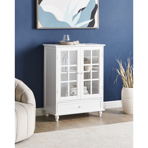Buffet Avec Vitrine En Verre Carlet 71 Cm Blanc