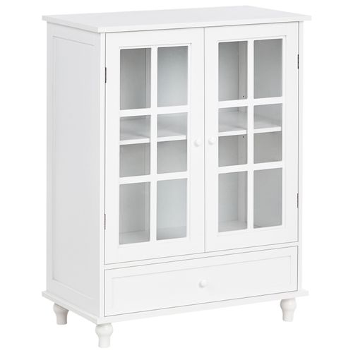 Buffet Avec Vitrine En Verre Carlet 71 Cm Blanc