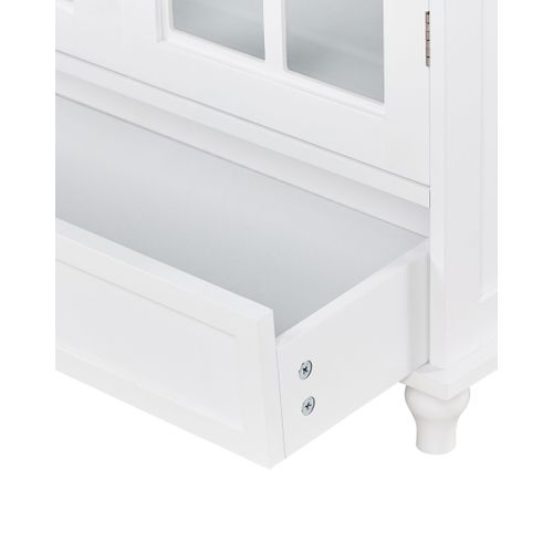 Buffet Avec Vitrine En Verre Carlet 71 Cm Blanc